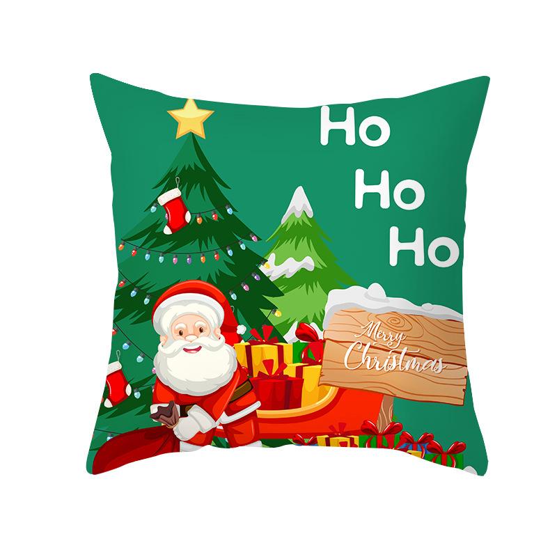 Christmas Decoration Cushion Cover Cartoon Elk Santa Claus Red and ...