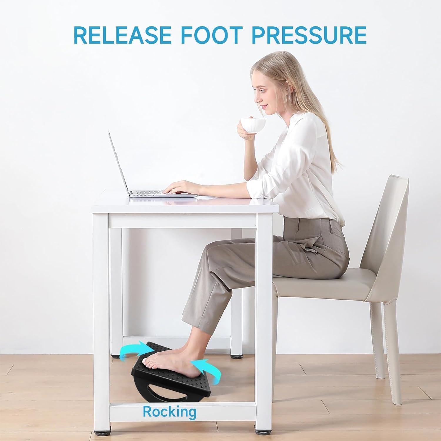 Ergonomic Foot Rest Rocking Foot Rest with Soothing Foot Massager for ...