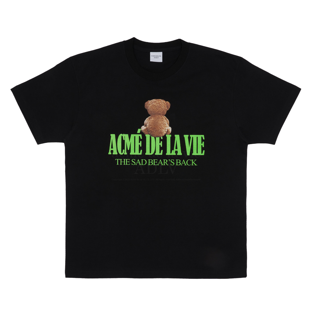 Áo thun adlv sad bear dáng suông màu đen/be - hàng chính hãng