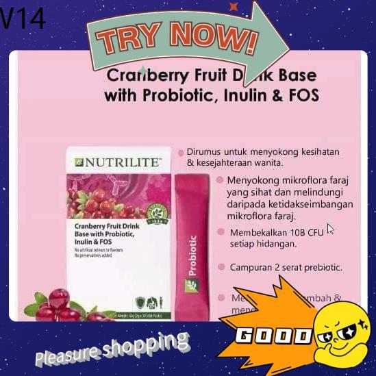 Amway Nutrilite Cranberry Fruit Drink Base With Probiotics Inulin Fos Trial Loose Pack