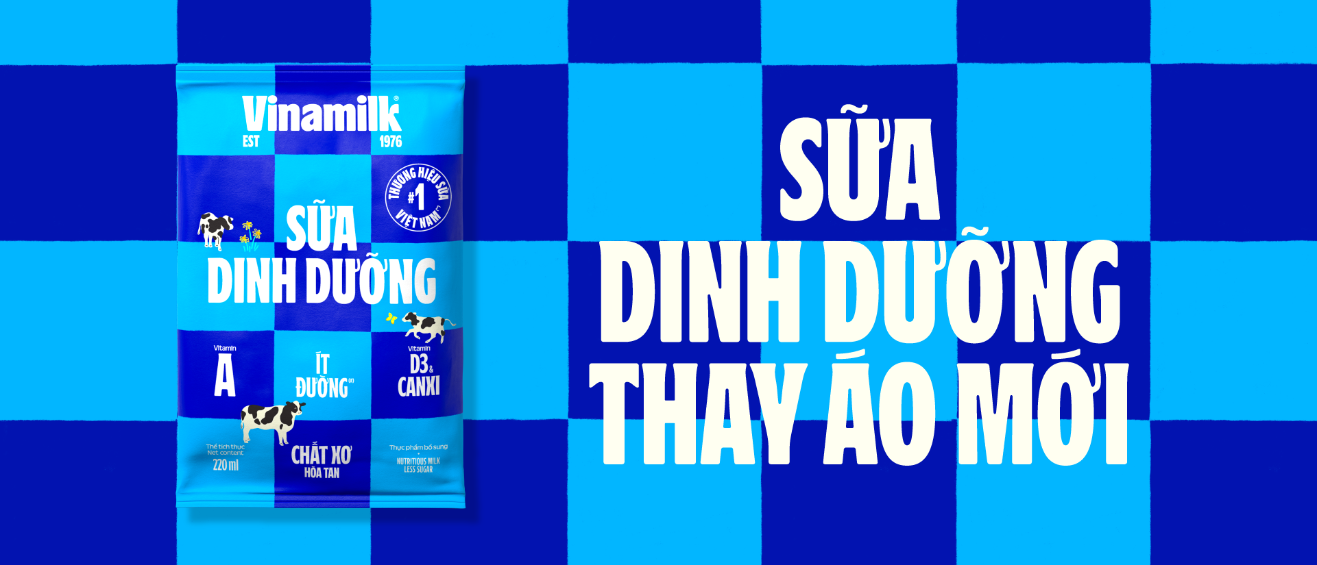 Box of 48 Bags of Vinamilk Nutritional Milk, 220ml Bag