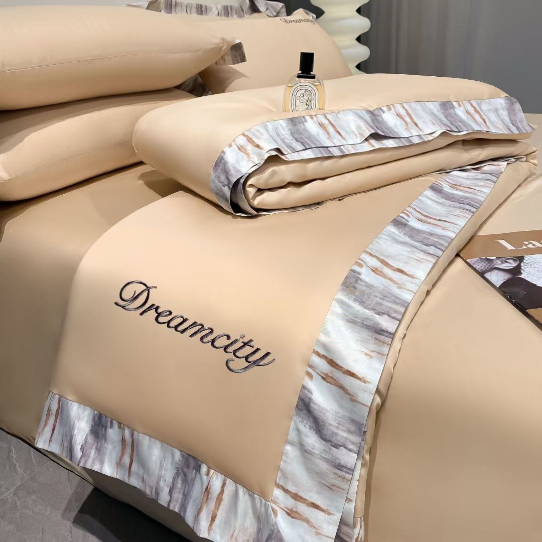 Bộ chăn ga gối phi lụa chăn hè dreamcity