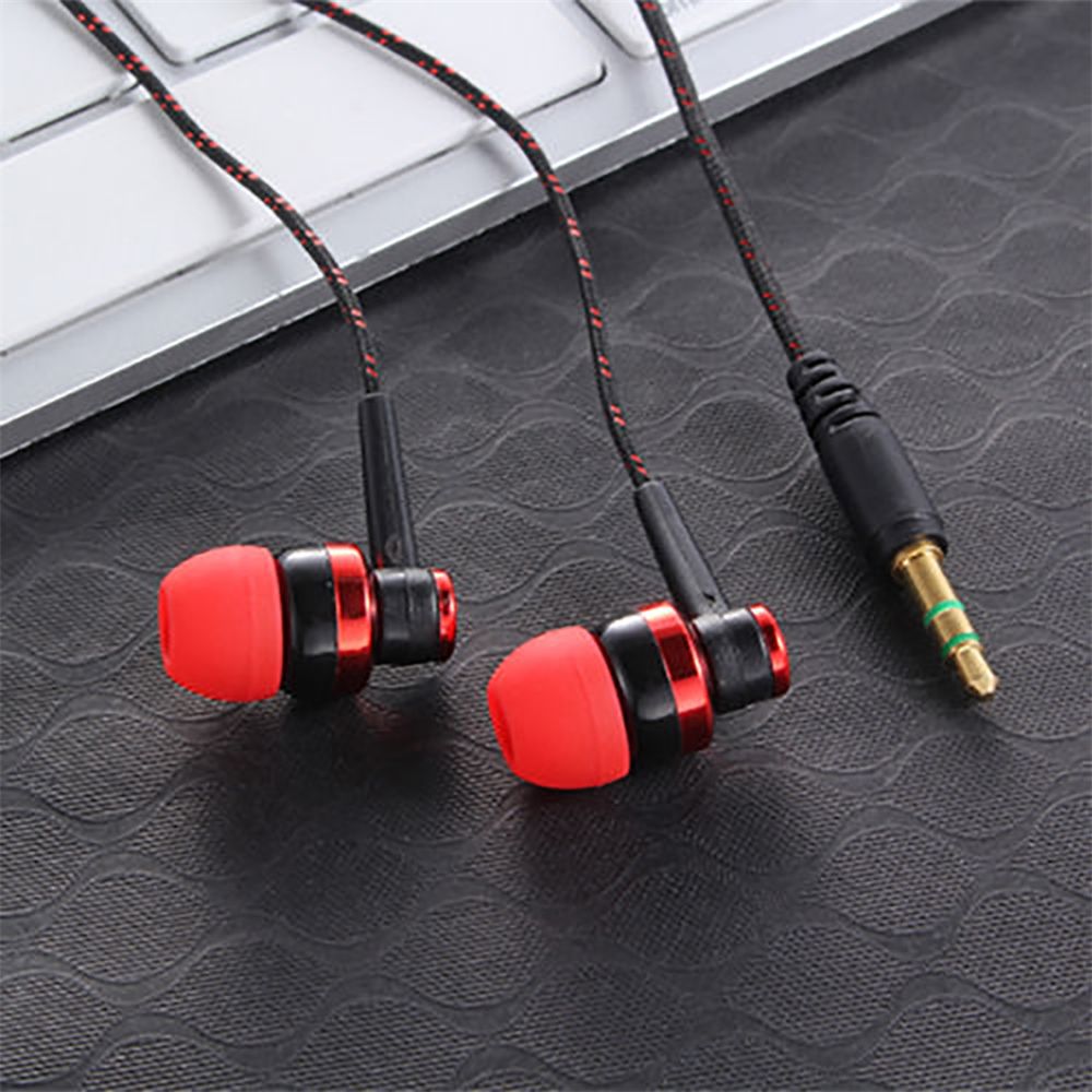 1pc 35mm Wired In-Ear Stereo Earphone Nylon Weave Earphone Cable Headset With Microphone For Smartphone Lap. 