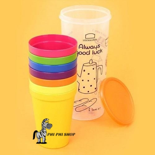 Bộ chén , ly , dĩa nhựa Lock&Lock dành cho bé Rainbow