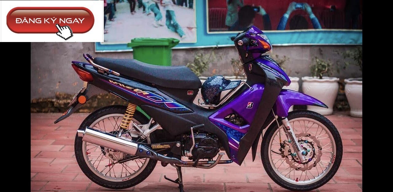 Tem trùm wave A tím pha nhiều màu, tem decal Wave ,tem xe, deccal xe
