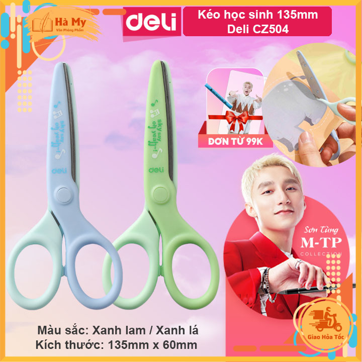 (1 Cây) Kéo Học Sinh 135mm Deli CZ504