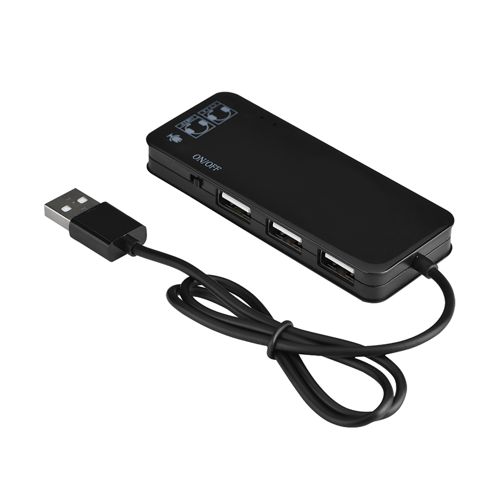 Usb 2.0 hub 3-port usb 2.0 headphone mic with 7.1 ch sound adapter multi port splitter for laptops tablets