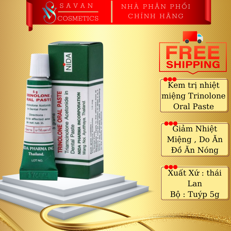 01 Tuýp Kem Thoa Nhiệt Miệng Trinolone Oral Paste Thái Lan 5 gram