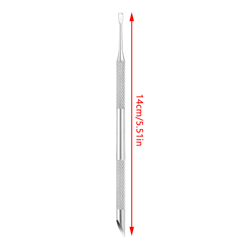 Double-Headed Stainless Steel Cuticle Remover Nail Pusher Exfoliating Prep Tool Clean Dead Skin Circle Bevel Shovel Manicure Pen Yao Store. 