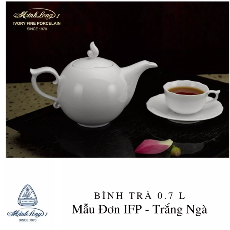 [HCM]Bình trà 0.7 L - Mẫu Đơn IFP - Trắng Ngà