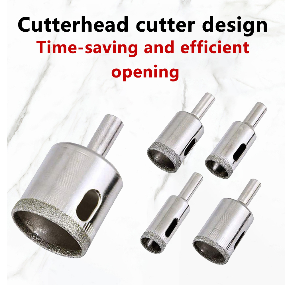 DIPPRUN Diamond Hole Saw Drill Bits Set Kit for Ceramic Premium Glass Drill Bit for Bottles Pots Marble Granite Tile Cutting 6-32mm
