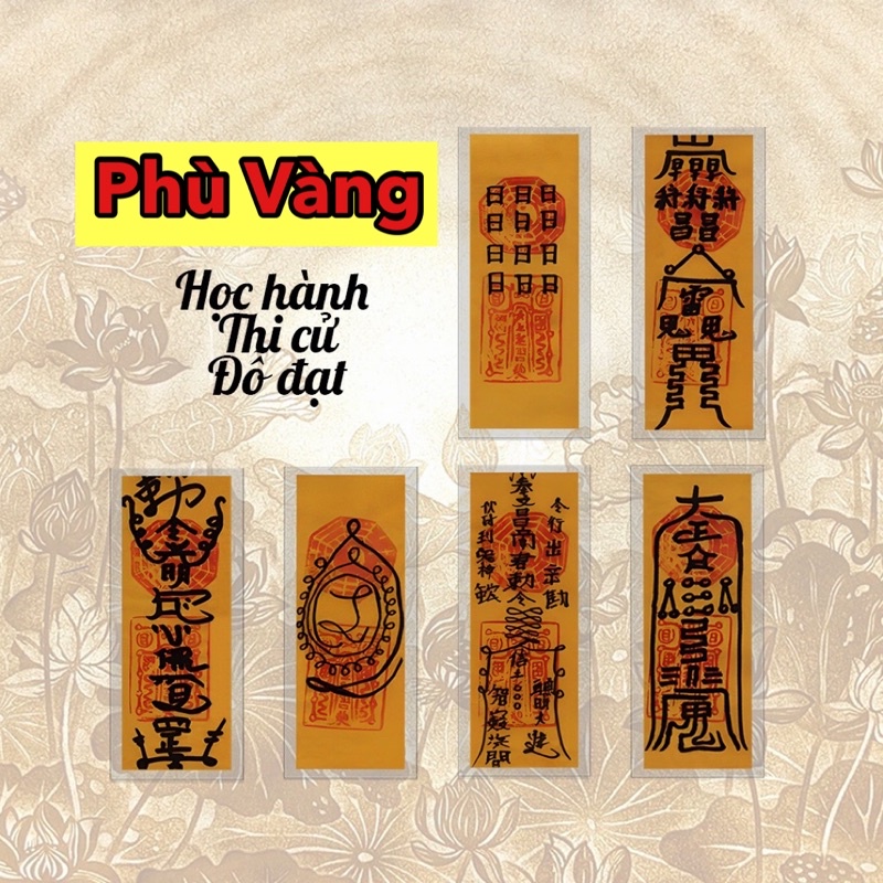 Bộ 6 phù vàng về học tập - đã gia trì