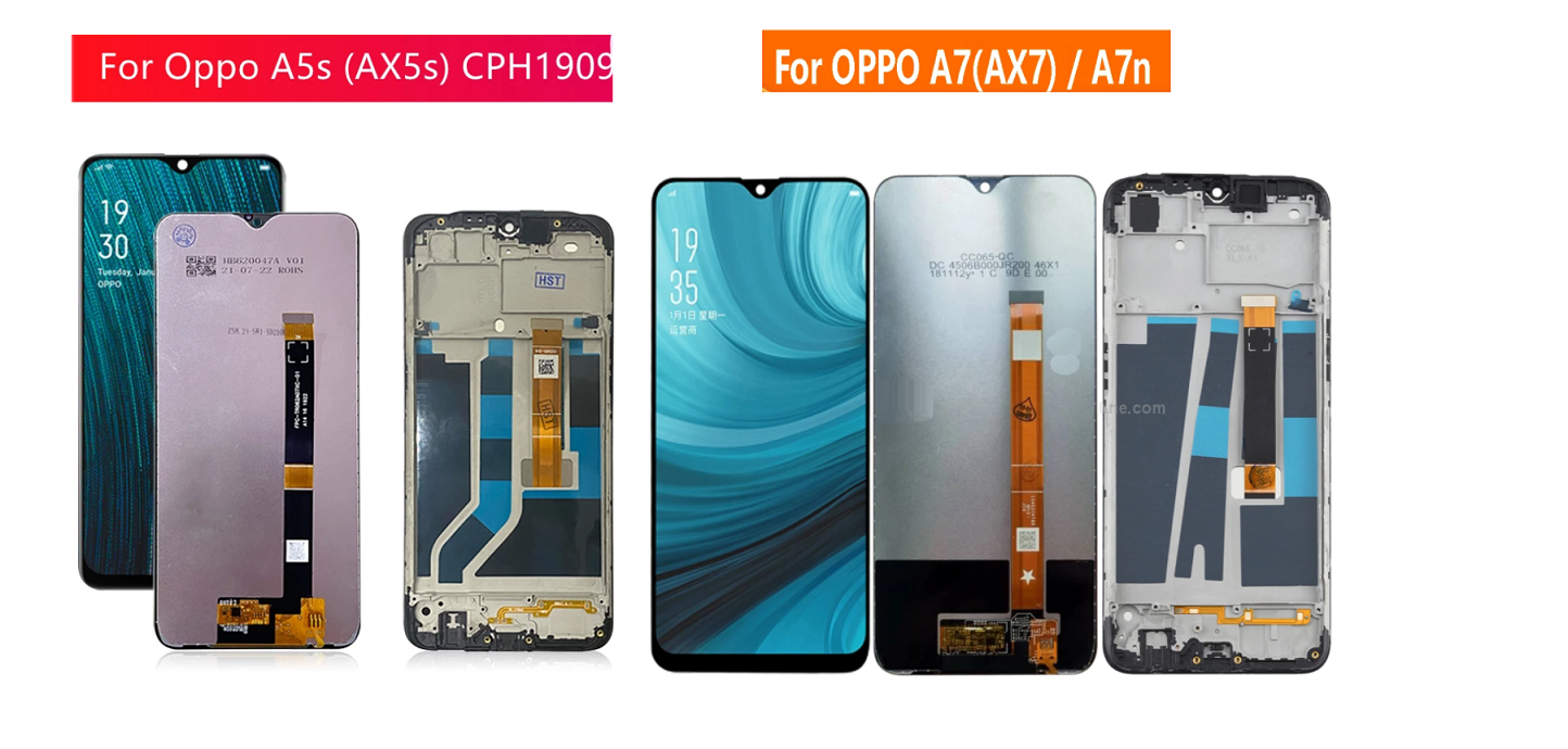 LCD with Frame For OPPO A7 AX7 A5S AX5S Realme 3 Realme 3i LCD Display with Touch Screen Glass Panel Assembly