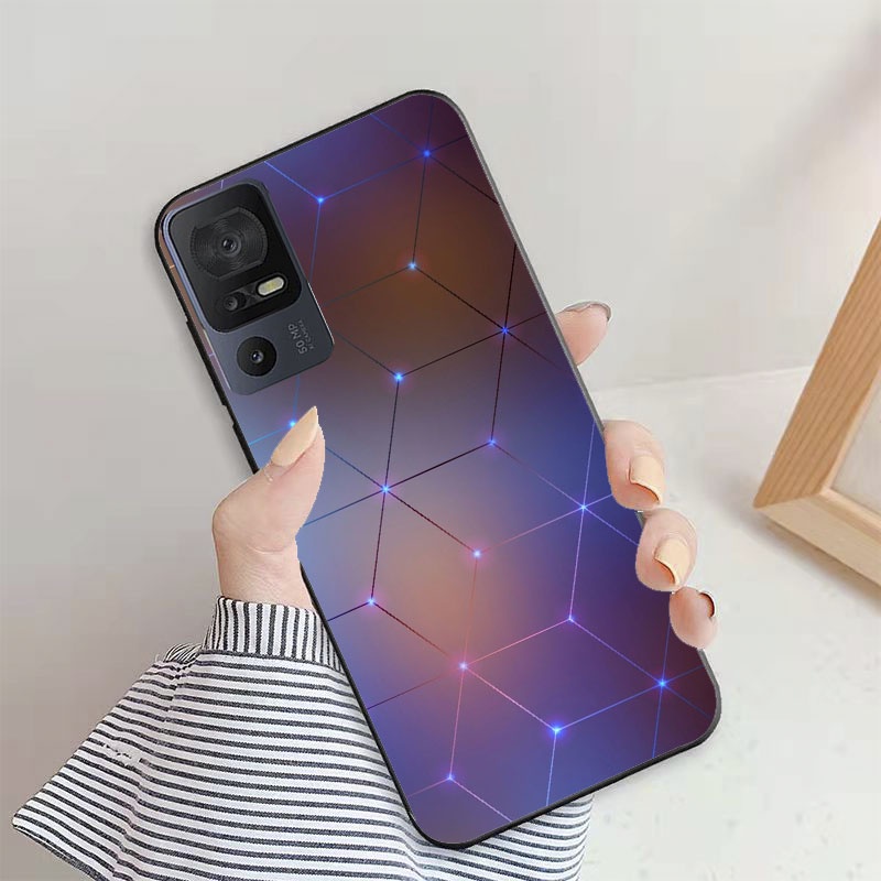 Case for tcl 40 se 40se 6.75" phone back cover soft silicon tpu casing fashion luxury color cartoon printed paint