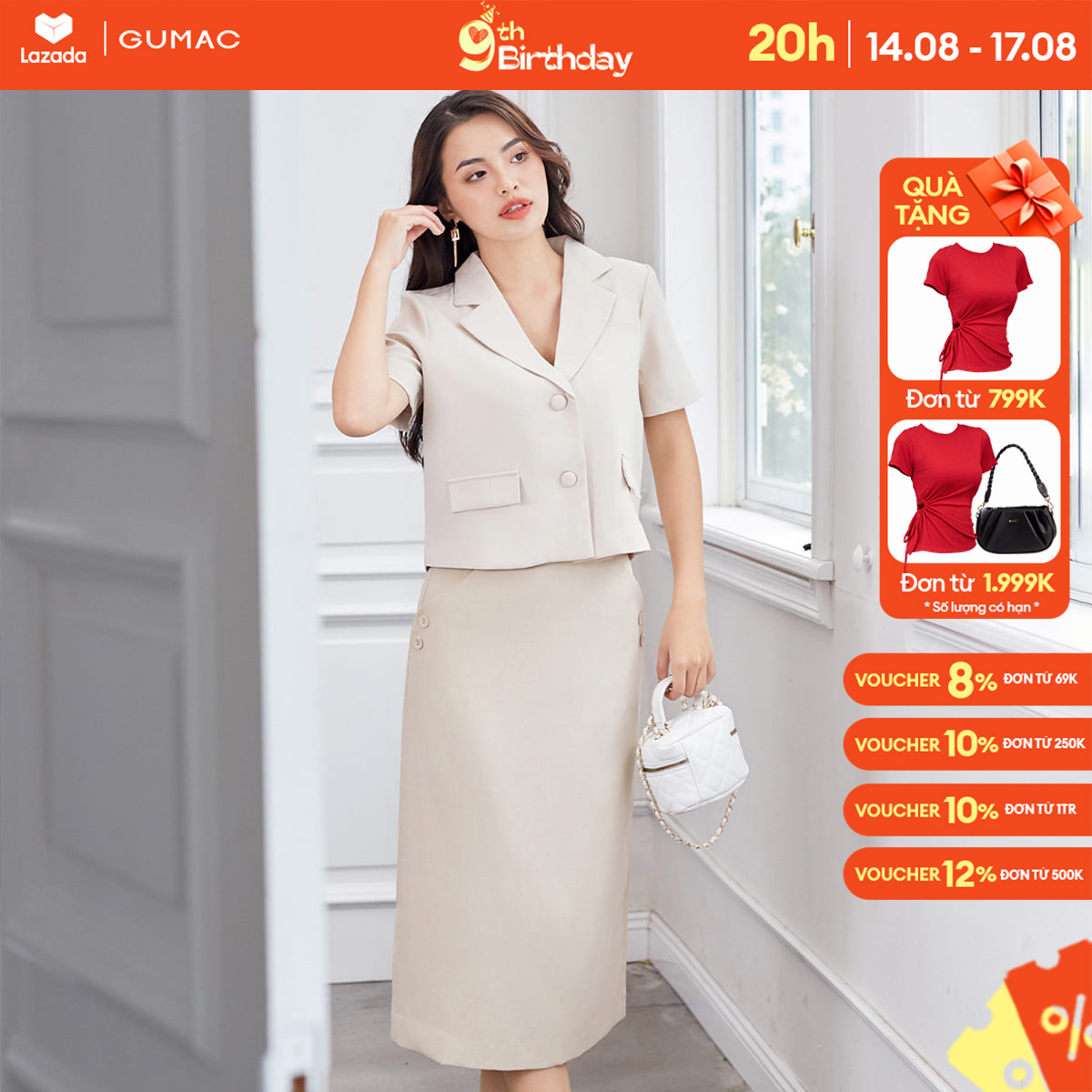 Áo blazer lửng thời trang gumac owd12004