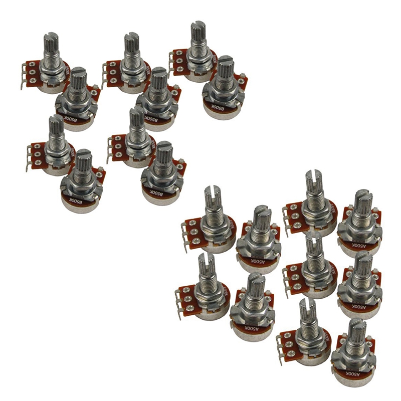 20 Pcs Guitar Small Size Pots B500K Potentiometers for Guitar Bass Parts - 10 Pcs B500K & 10 Pcs A500K