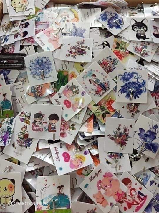 Combo 10 móc trong, 3D dán tường siêu dính