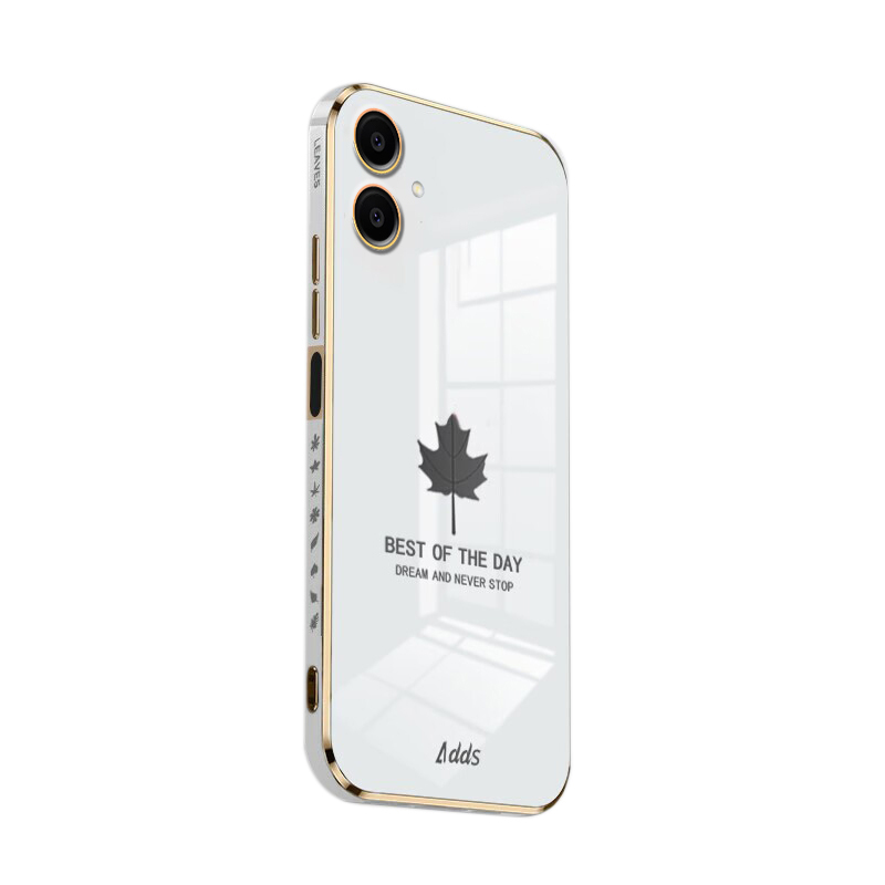 For Galaxy A06 Case Shining Maple Leaf Design soft plating For Samsung Galaxy A06 Back cover Phone Cases. 