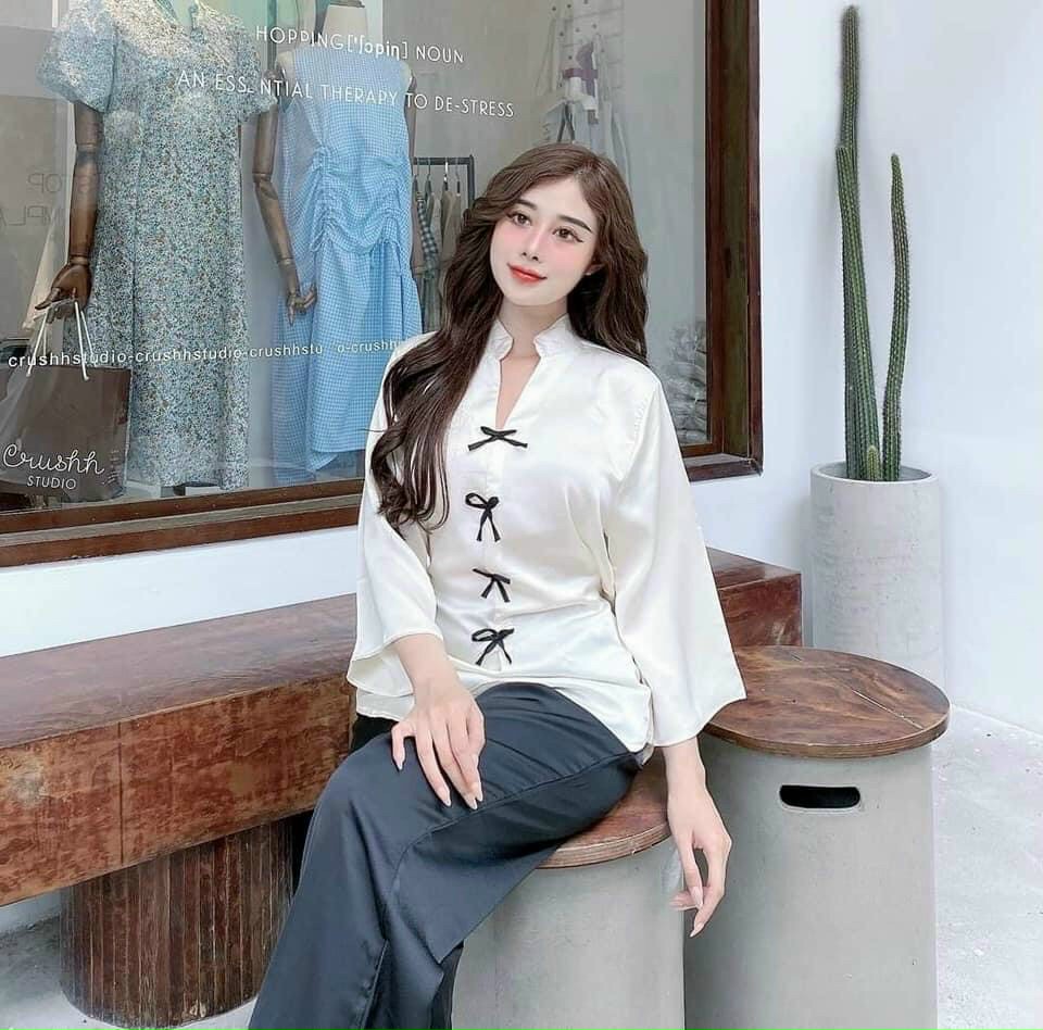 BỘ ĐỒ  LAM ĐI CHÙA NÚT THẮT NƠ