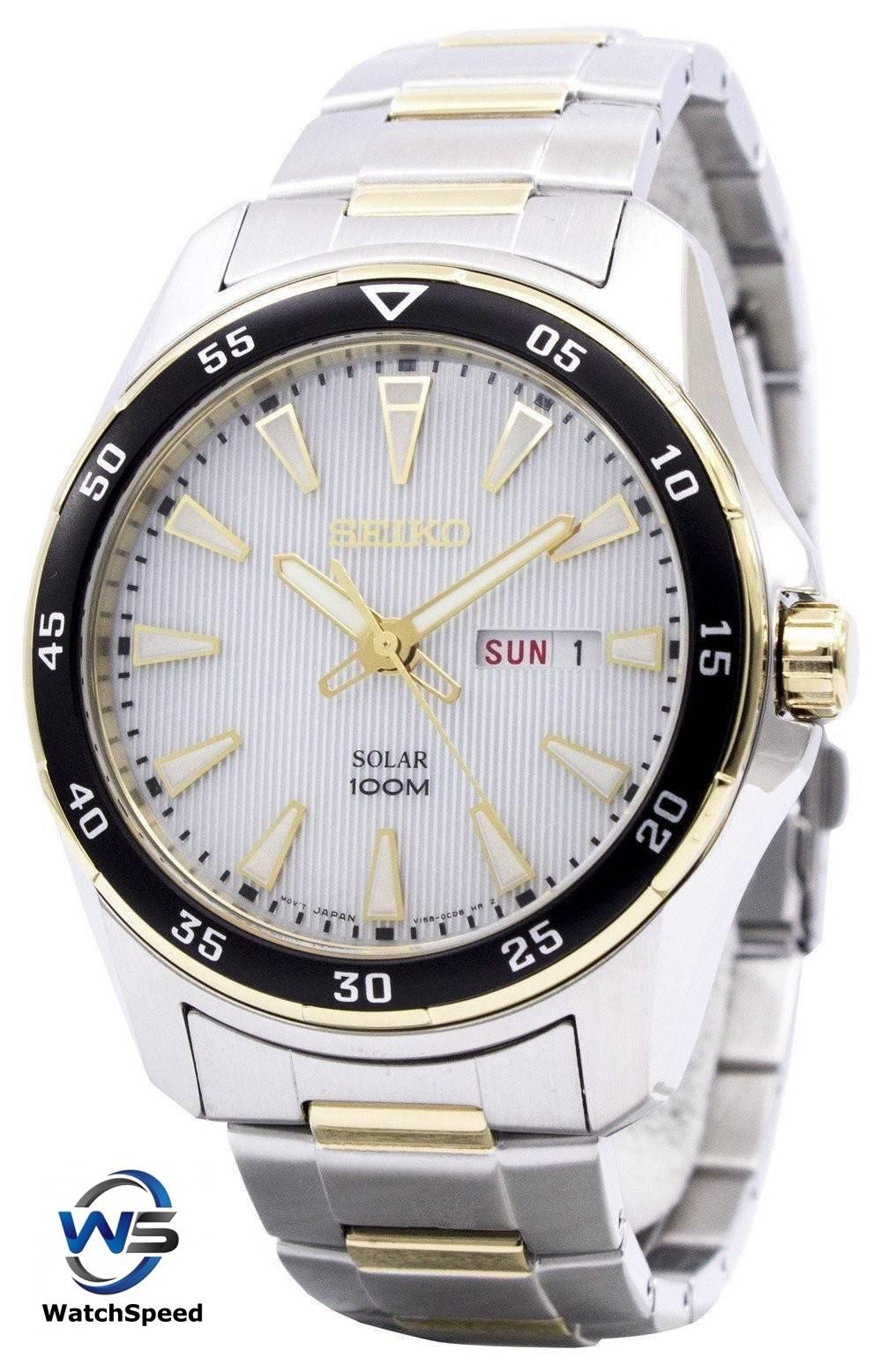 SEIKO Solar SNE394P1 100m防水 Seiko Solar SNE394P1 SNE394P SNE394 Two Tone Stainless steel 100M