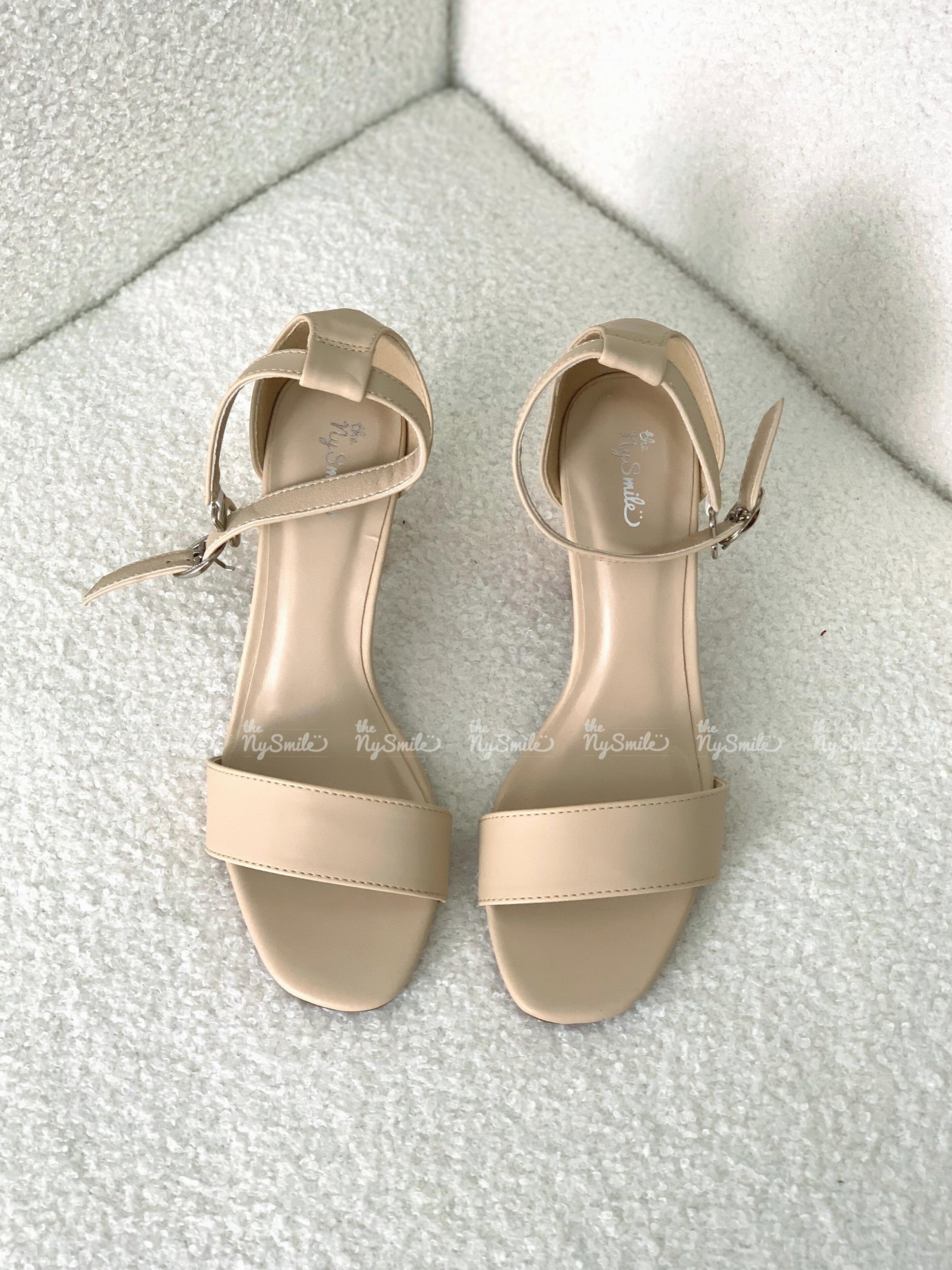 Giày cao gót 7cm gót vuông quai ngang - THENYSMIE - BASIC