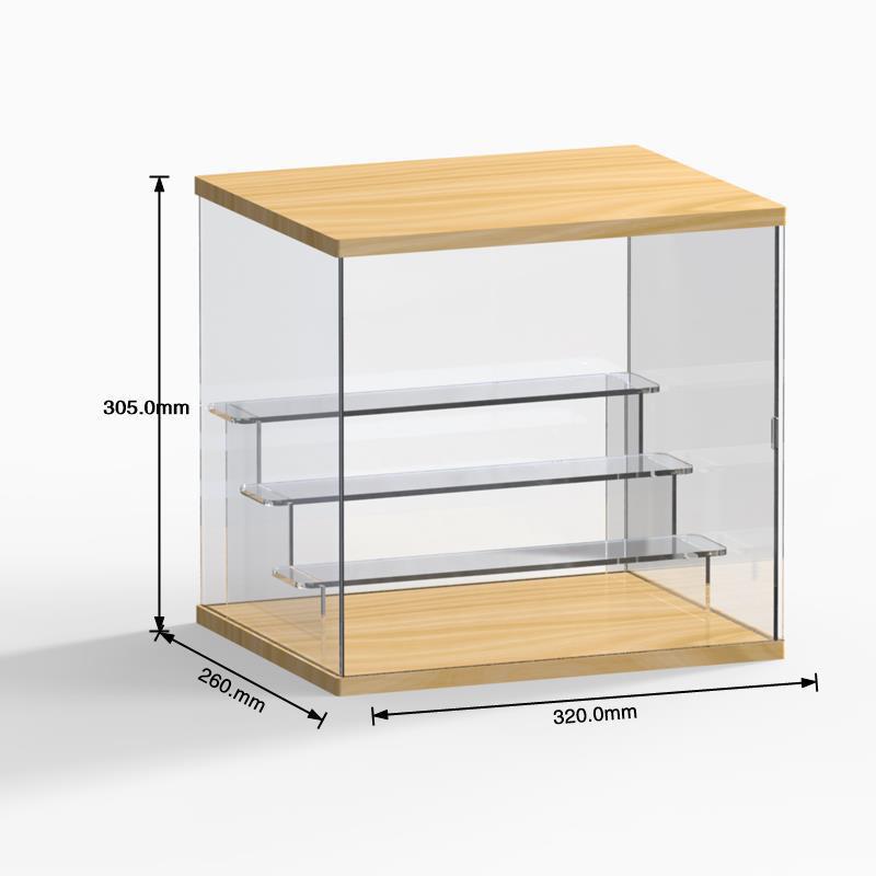 XMDS💖 Hộp đồ chơi sưu tập lưu trữ Giá trưng bày bong bóng Mart búp bê lưu trữ hộp Acrylic trong suốt chiếu sáng tủ trưng bày tay gỗ đặc bằng nhựa acrylic đơn giản