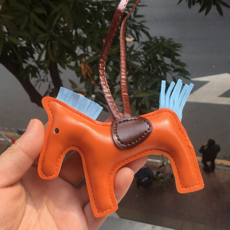 Handmade PU Leather Keyrings Horse Car Keychain Bag Charm Pendant Accessories XINZE. 