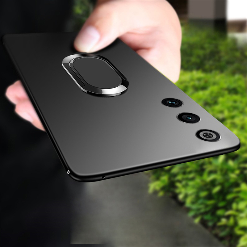 Phone case For Nubia Red Magic 10 Air Back cover Finger Metal Ring Kickstand Car Holder Matte Soft Silicone Cover For ZTE Nubia RedMagic 10 Air Cover cases