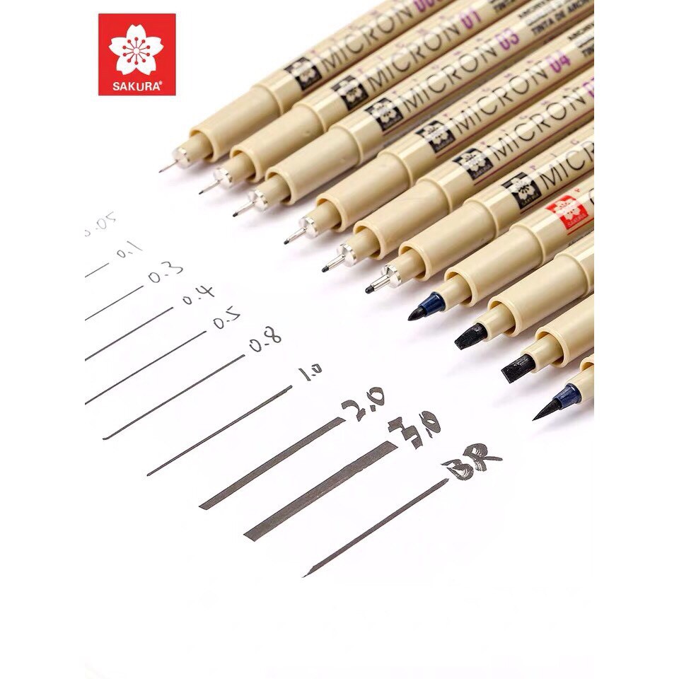 Bút Line Đi Nét Sakura Pigma Micro Đủ Size chống nước