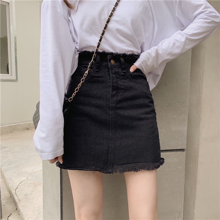 Chân váy jean ngắn chữ a lưng cao đầm jean nữ công sở đen đi coi đi làm dự  tiệc mùa hè thời trang nữ  Lazadavn