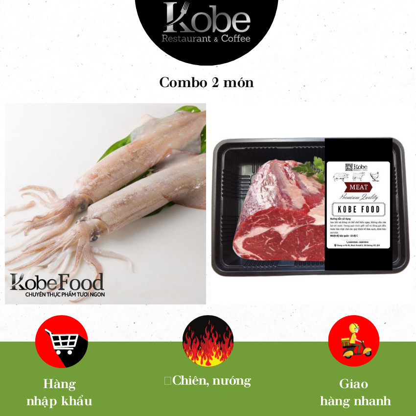Bắp Bò 500gr - Mực trứng 1kg  Combo  [Chỉ giao TP.HCM] (NET: 0.6kg)
