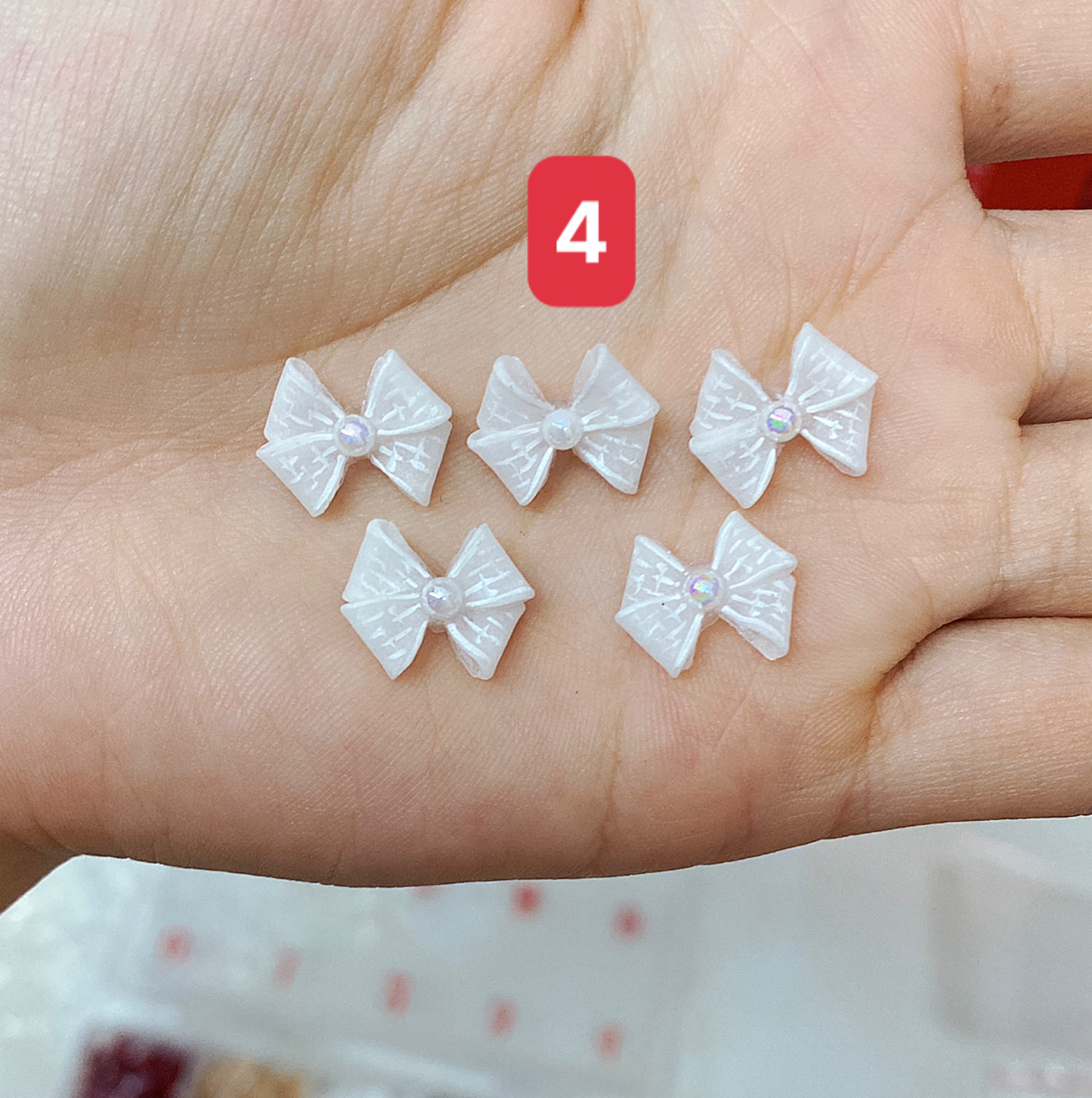 Nơ bột gắn móng ,hàng chuẩn đẹp như hình (Giá 1 nơ)- Mini Nails