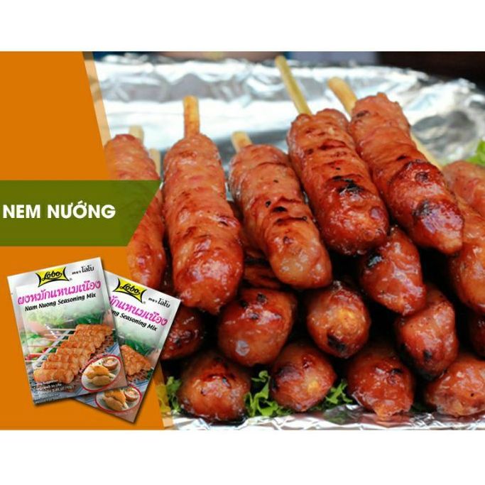 Combo of 5 Packs of Thai Lobo Grilled Spring Roll Foam (70g Pack) - Mixed Seasoning for Grilled Spring Rolls