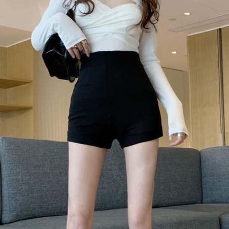 Quần short Dance nữ cạp cao ôm mông, Quần đùi nữ ôm eo cực tôn dáng