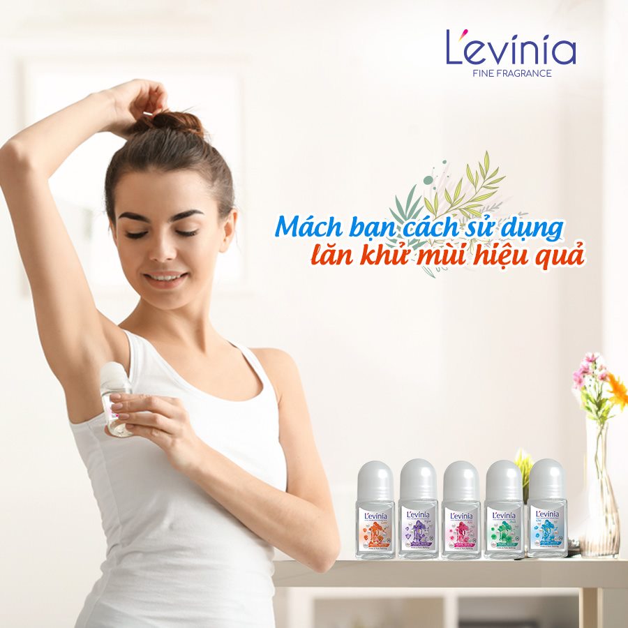 Lăn khử mùi dưỡng trắng da Levinia 70ml chính hãng