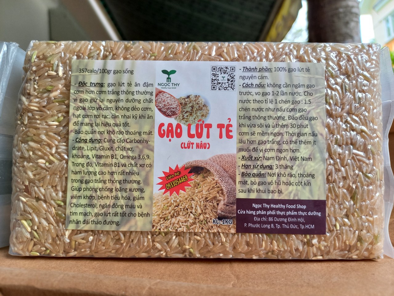 [NT Food] Gạo lứt tẻ thơm gạo lức nâu NTFood gói 1kg