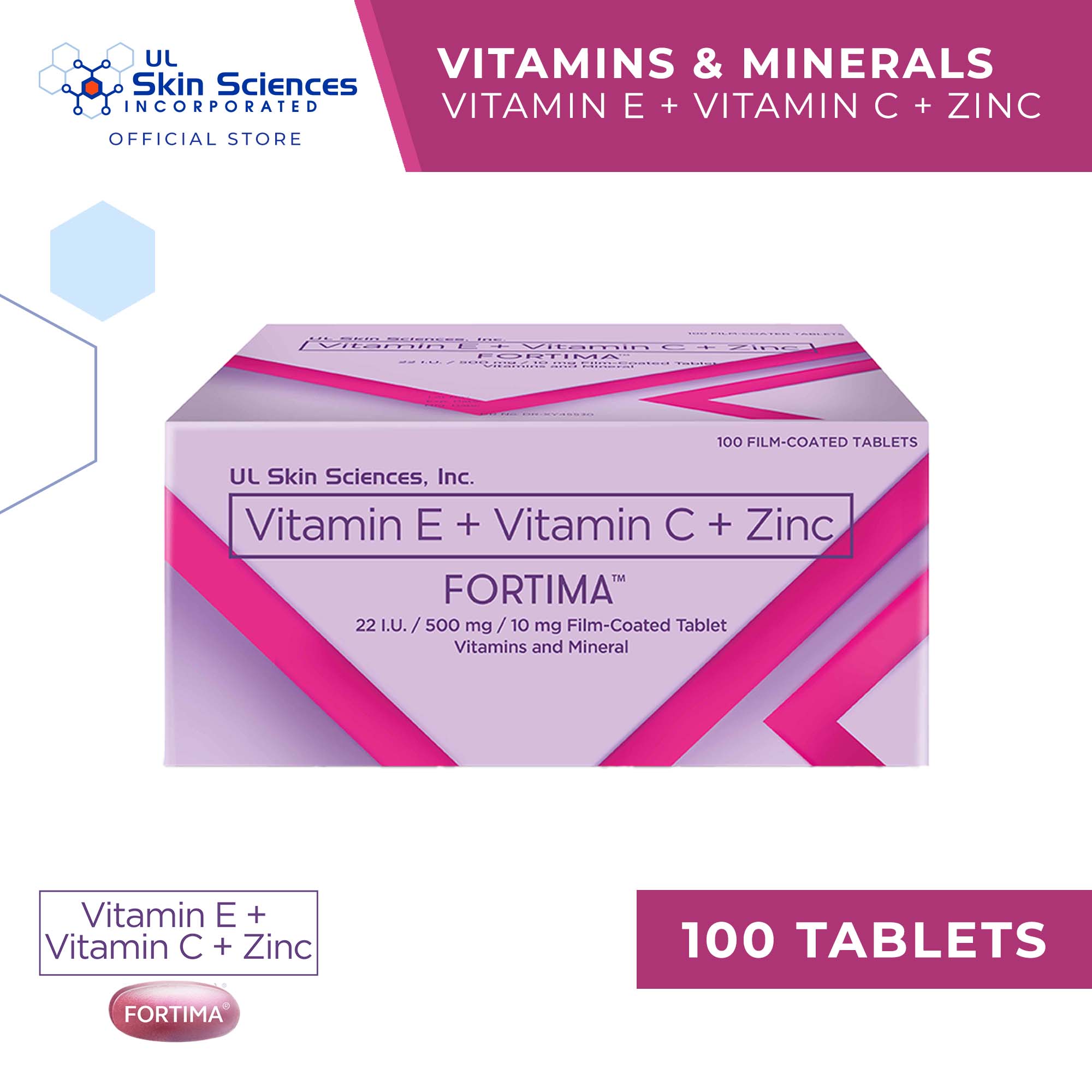 Fortima (Vitamin C + Zinc + Vitamin E) 100s Box Lazada PH
