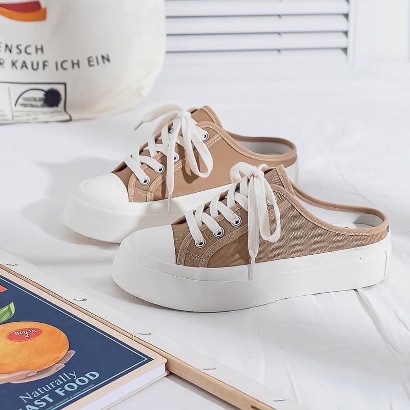 Giày sục nữ thể thao vải basic đế bánh mì siêu đẹp