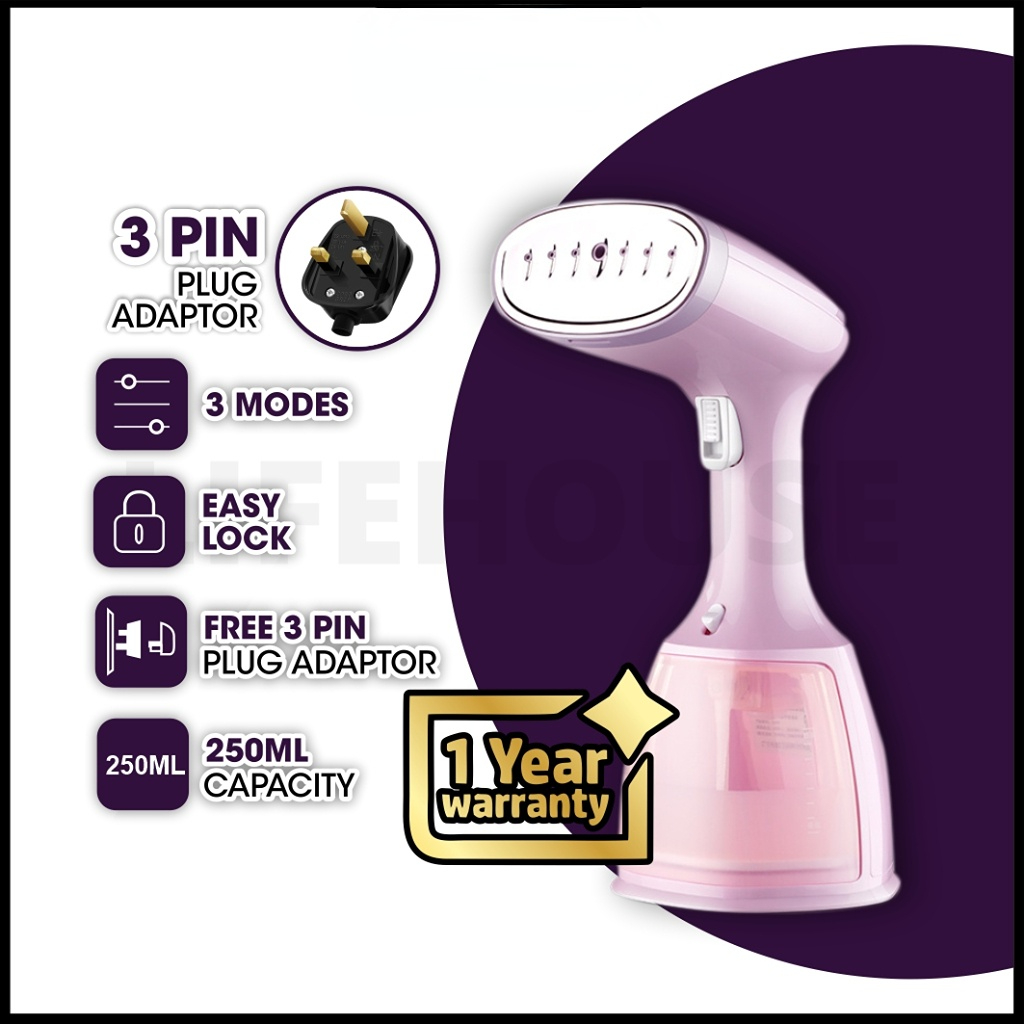 [SG STOCK] 3 PIN PLUG Portable Handheld Steamer Iron 1500W Electric