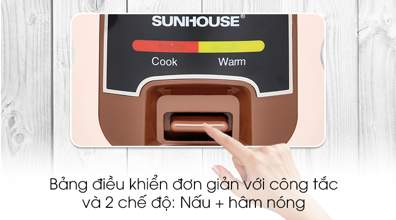 Nồi Cơm Nắp Gài Sunhouse 1 lít SHD8208C
