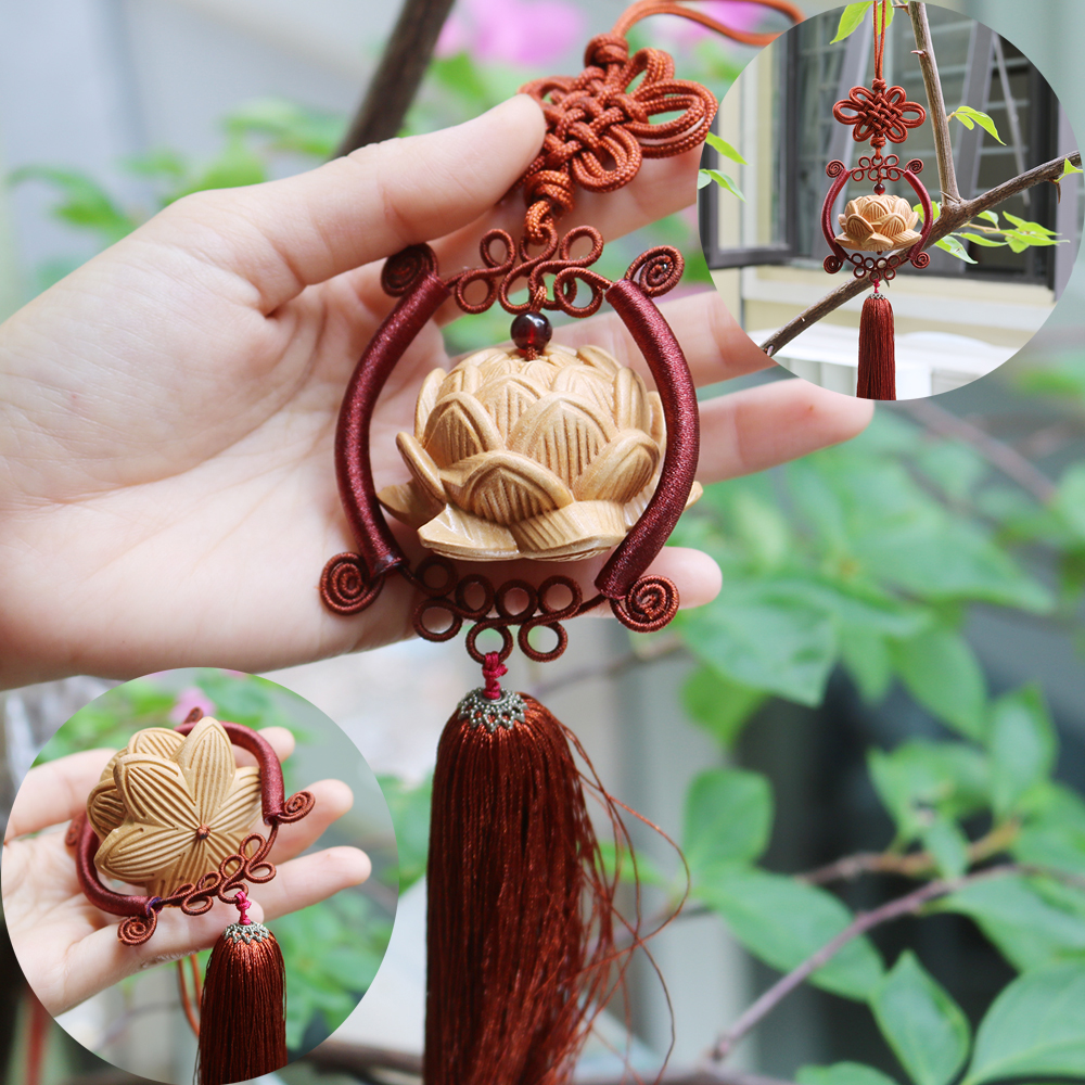 ⚡Video Thật⚡ Khánh dây treo xe ô tô xe hơi nhà cửa mang lại bình an tài lộc - Dây treo xe gỗ hoàng dương cao cấp - Phật bà quan thế âm - Phật di lặc