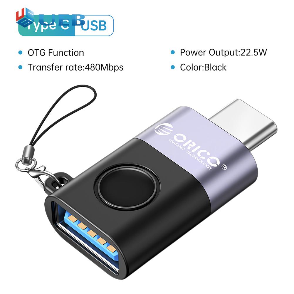 USB-C Data Transfer Converter OTG Transfer Speed 480Mbps Type-C To USB Adapter 22.5W Fast Charging USB C Adapter Connector Aluminum Alloy