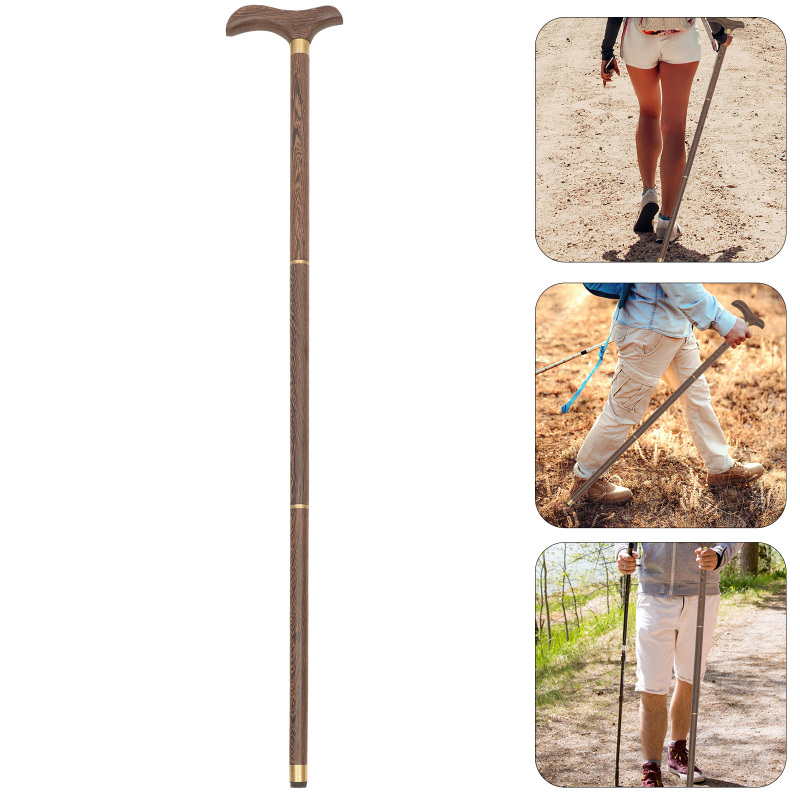 Wooden Cane Walking Stick Wooden Cane Round Head Solid Wood Old People  CrutchesWalking Sticks Walking Sticks Walker Gifts Wood Canes Hiking  Trekking