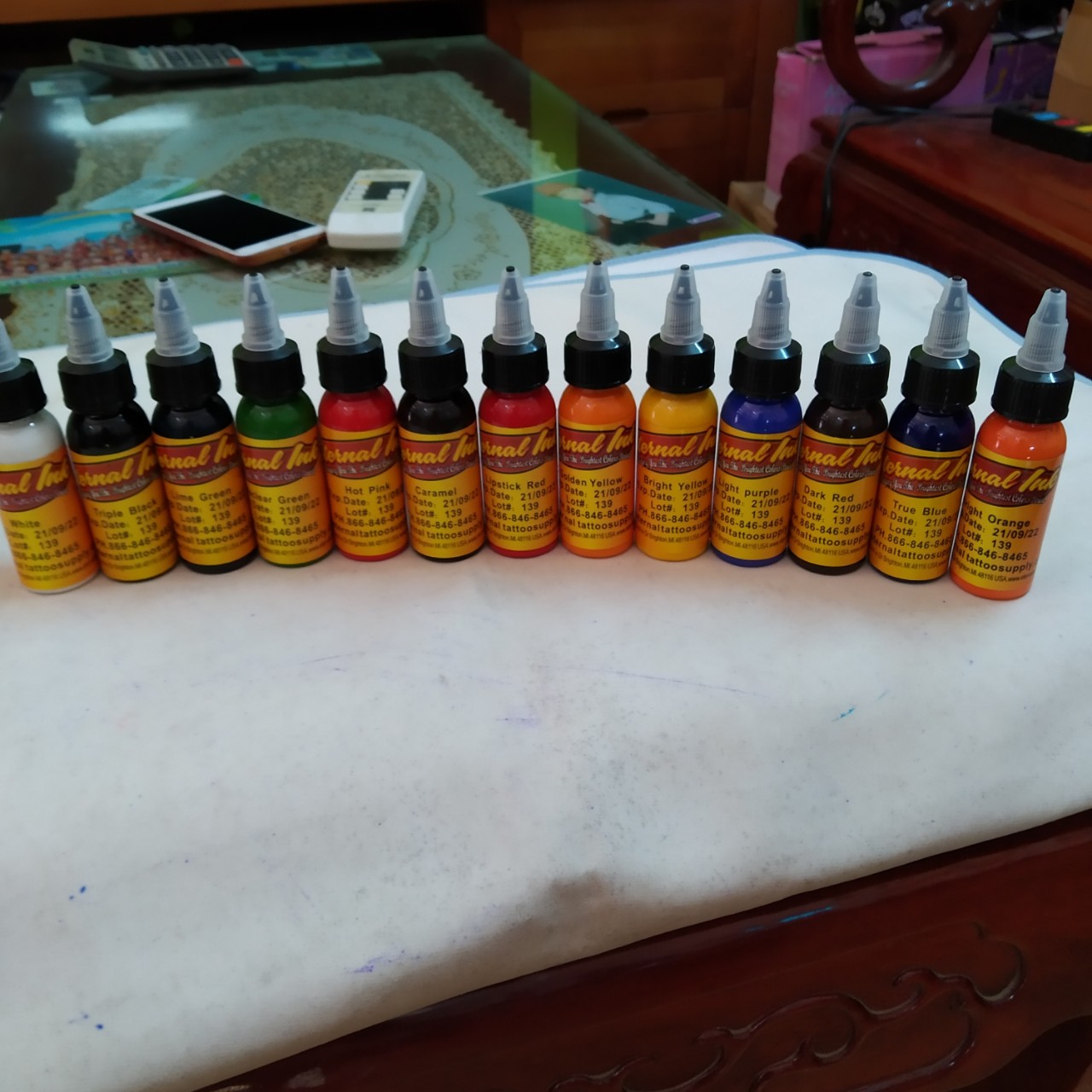 Set 16 màu mực tập xăm Eternal Ink 30ml