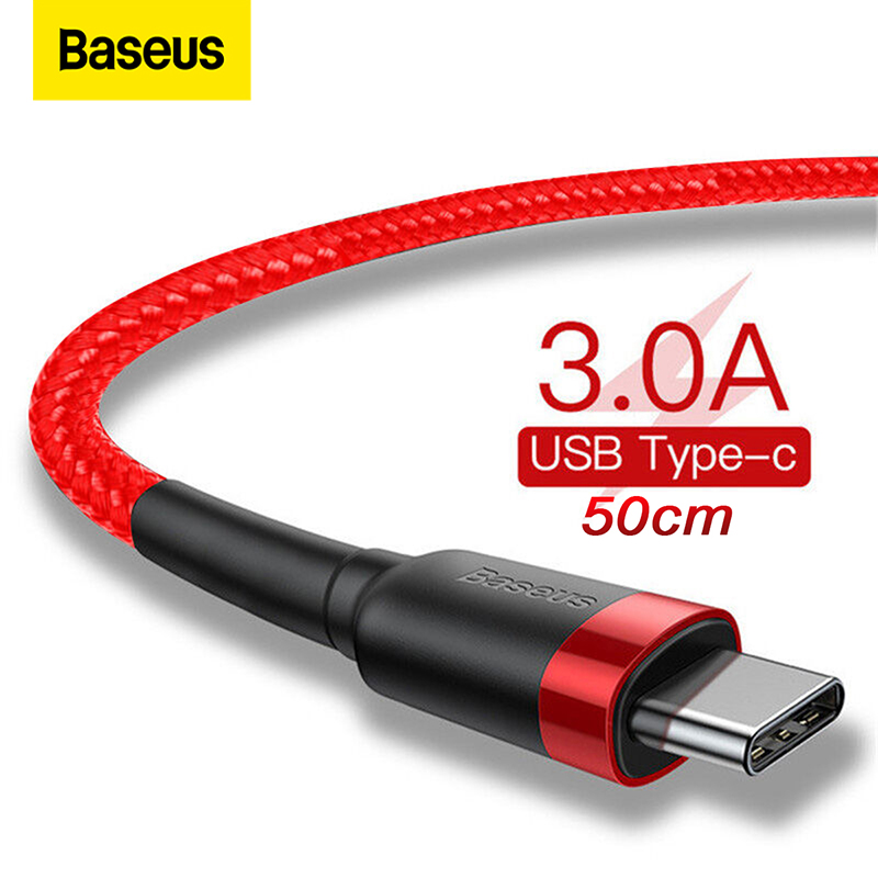 Baseus USB Type C Cable Charger Data Cord For Samsung Poco Quick Charge 3.0 Cable USB C Fast Charging for Huawei Xiaomi USB-C Charger Wire