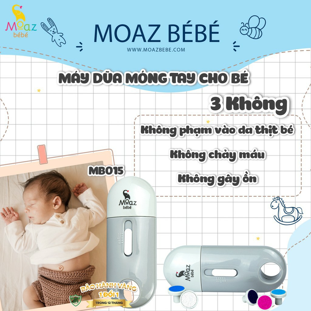 Mb-015. máy dũa móng tay moaz bebe cho bé