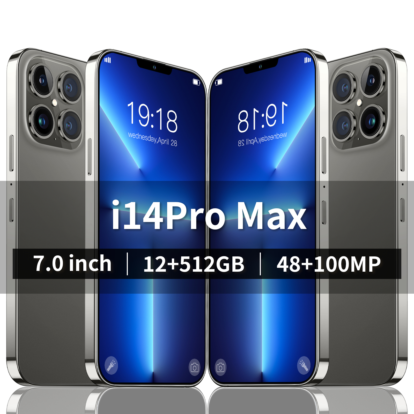 Mới 14 Pro Max Mở Khóa Vân Tay Điện Thoại Thông Minh Toàn Màn Hình 6.7 Inch Nhận Diện Khuôn Mặt Điện Thoại 4G/5G 6800MAh Điện Thoại Phiên Bản Toàn Cầu