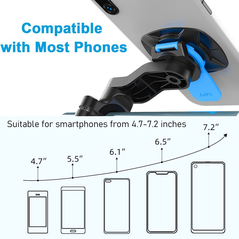【Innovative】 Motorcycle Bike Phone Holder Shock Absorber Quad Lock MTB Handlebar Phone Stand ° Rotatable Navigation Support Bracket.