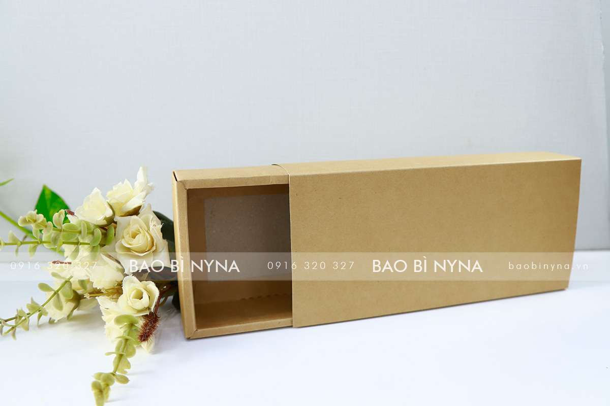 Hộp kéo Giấy Kraft - 22x10x5cm