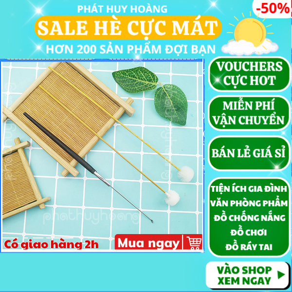 Bộ 1 cây ráy tai và 2 cây bông se đầu vô cùng dễ chịu và thoải mái ✓ ráy tai inox  ✓ Phát Huy Hoàng